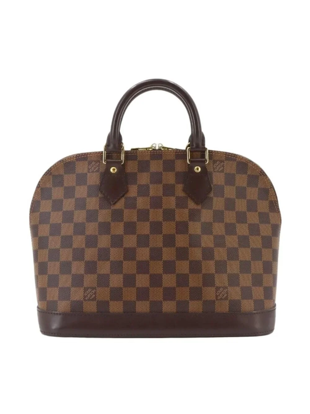Louis Vuitton Damier Alma PM Hand Bag Ebene Brown Gold